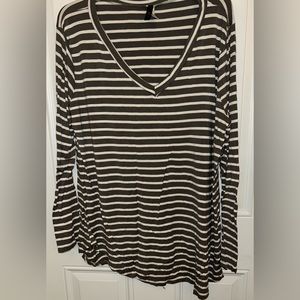 Green and white striped glitzy girl shirt in 4x